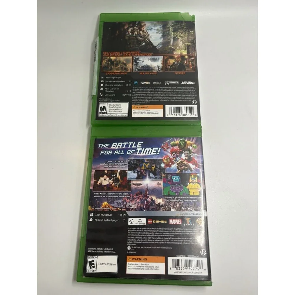 XBOX ONE GAME LOT LEGO MARVEL 2 CALL OF DUTY BLACK OPS III